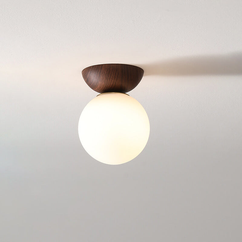SUENTA Deckenlampe im japanischen Stil Japanese Pendant Lamp Halb bündig montierte Leuchte Walnuss