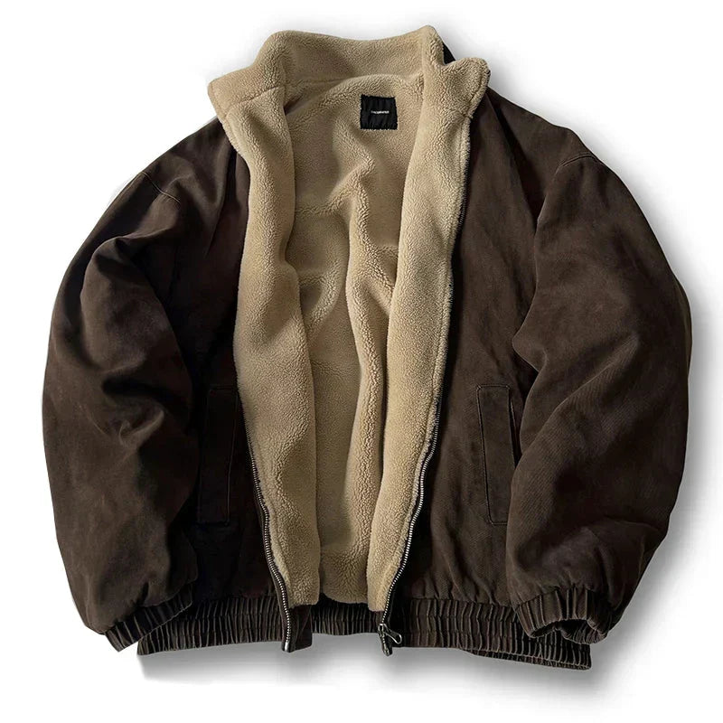SUENTA Wilshire | Herren Winter-Casual-Jacke mit Reißverschluss Braun