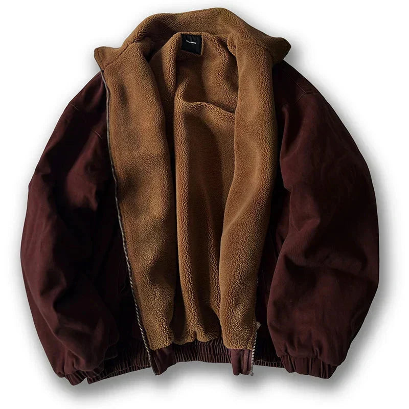 SUENTA Wilshire | Herren Winter-Casual-Jacke mit Reißverschluss Rot