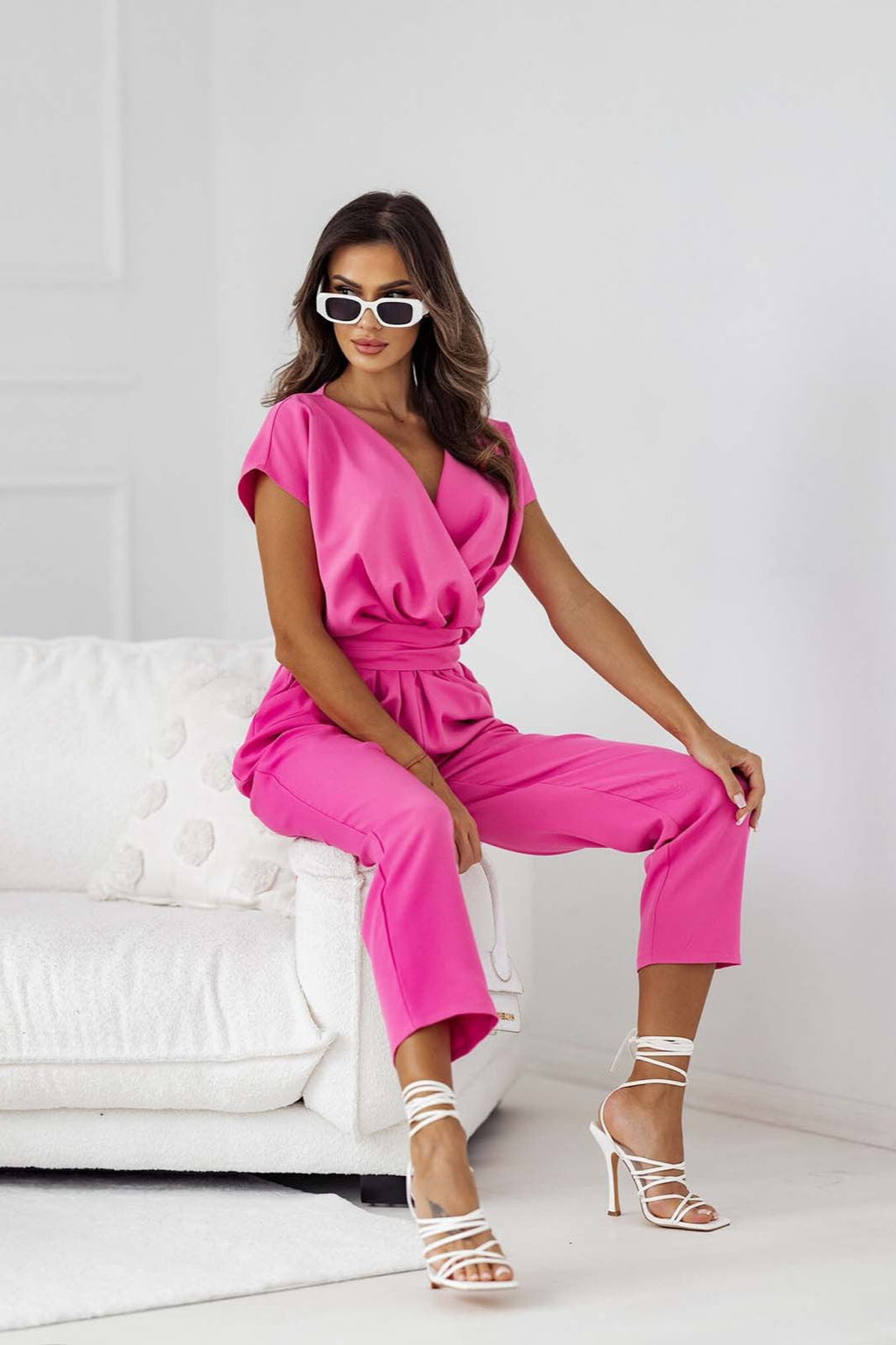 SUENTA Marquise Damen-Jumpsuit – V-Ausschnitt & Kurzarm für den Urlaub