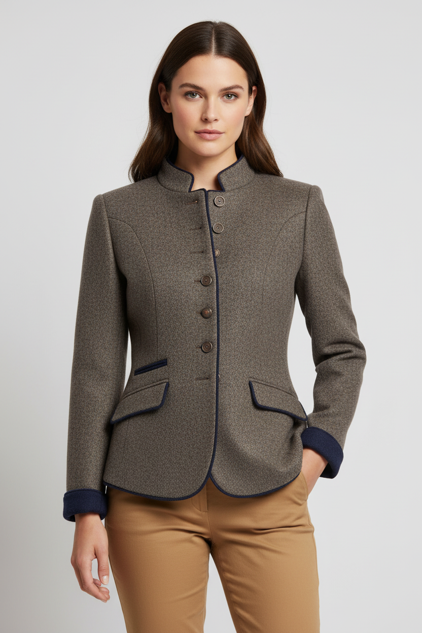 SUENTA Damen Jacke Unifarben Design Pflegeleicht