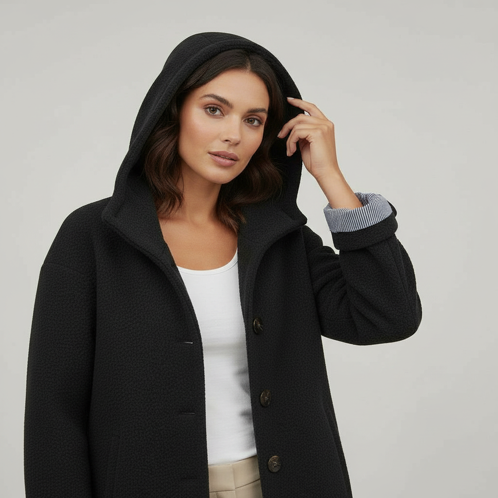 SUENTA Damen Wintermantel Eleganter Langer Mantel Fleece Komfort