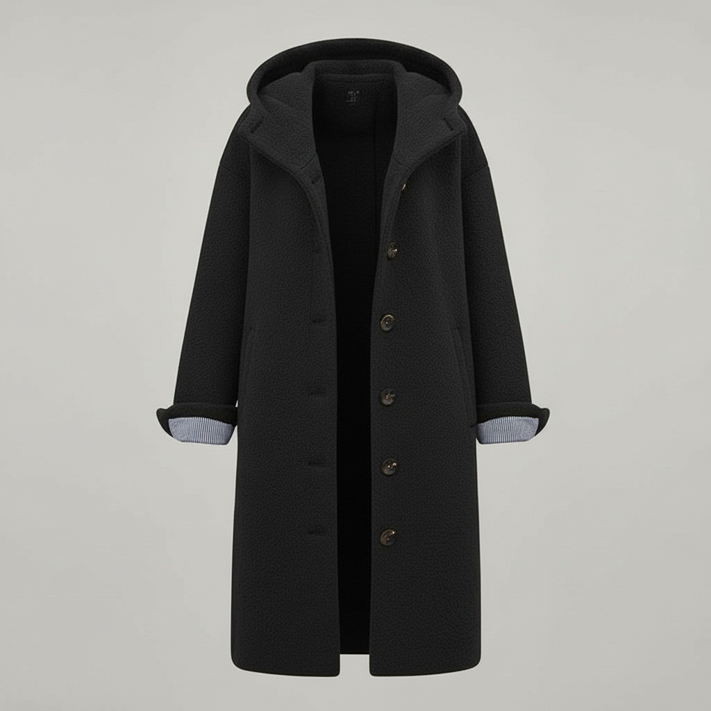 SUENTA Damen Wintermantel Eleganter Langer Mantel Fleece Komfort