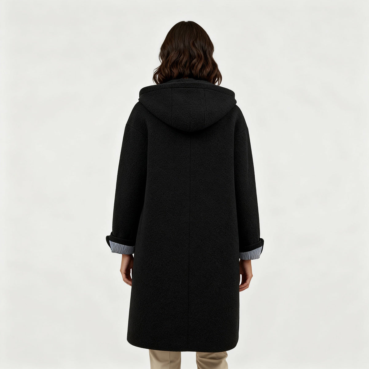 SUENTA Damen Wintermantel Eleganter Langer Mantel Fleece Komfort