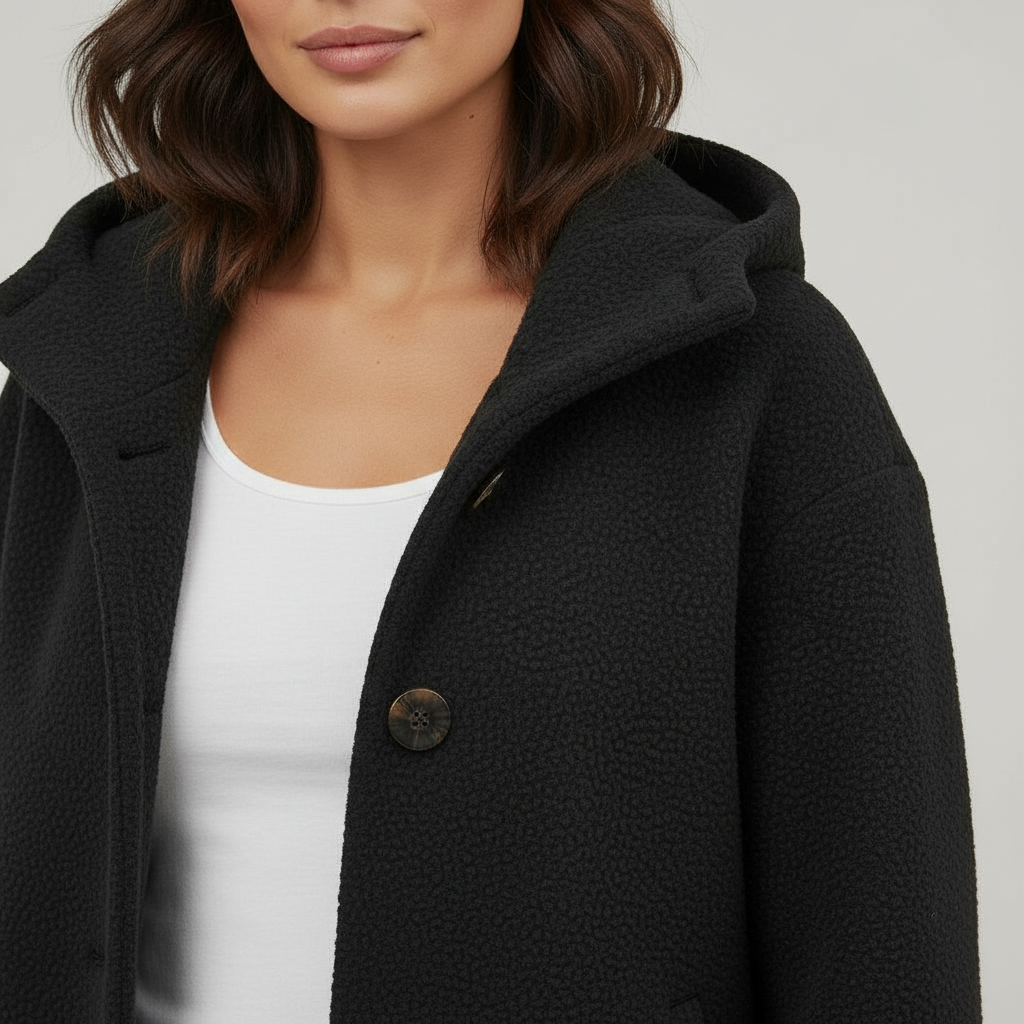 SUENTA Damen Wintermantel Eleganter Langer Mantel Fleece Komfort