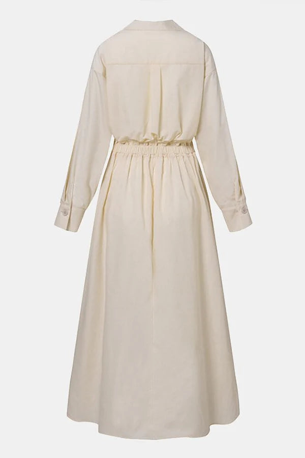 SUENTA Damen-Hemdkleid Midi – Minimalistisches Design & Weiche Form
