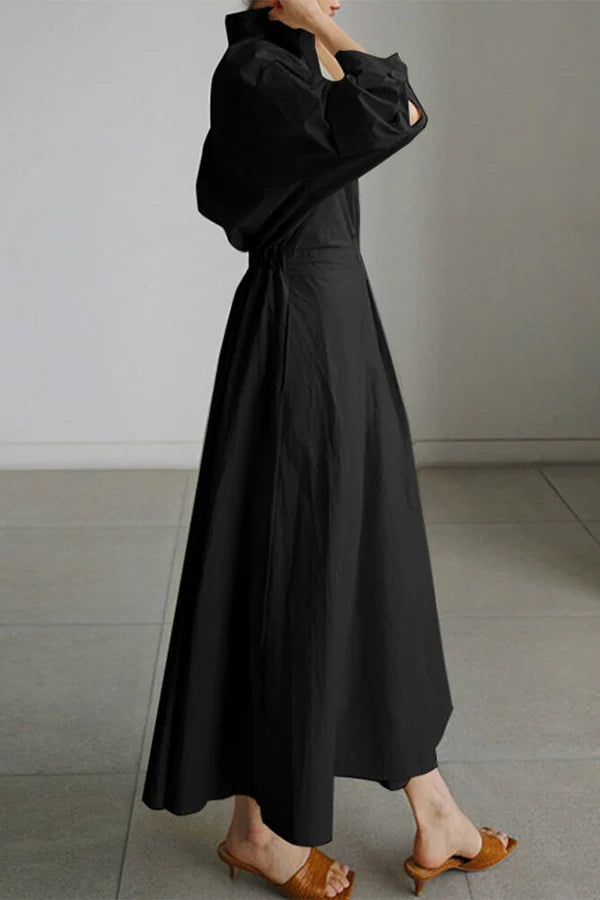 SUENTA Damen-Hemdkleid Midi – Minimalistisches Design & Weiche Form
