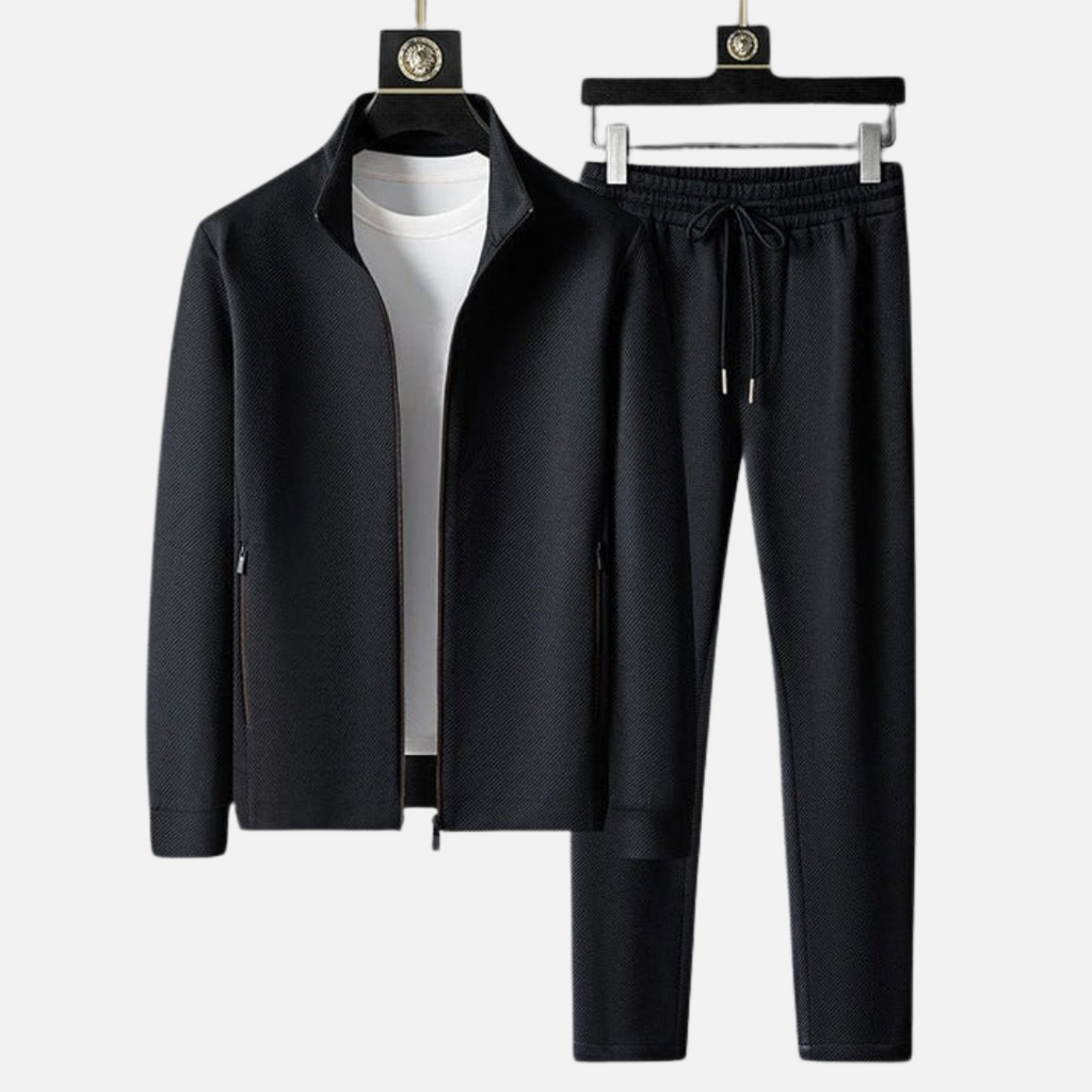 SUENTA Herren Elegantes Herren-Trainingsanzug-Set – Bequemes Outfit, Reißverschluss