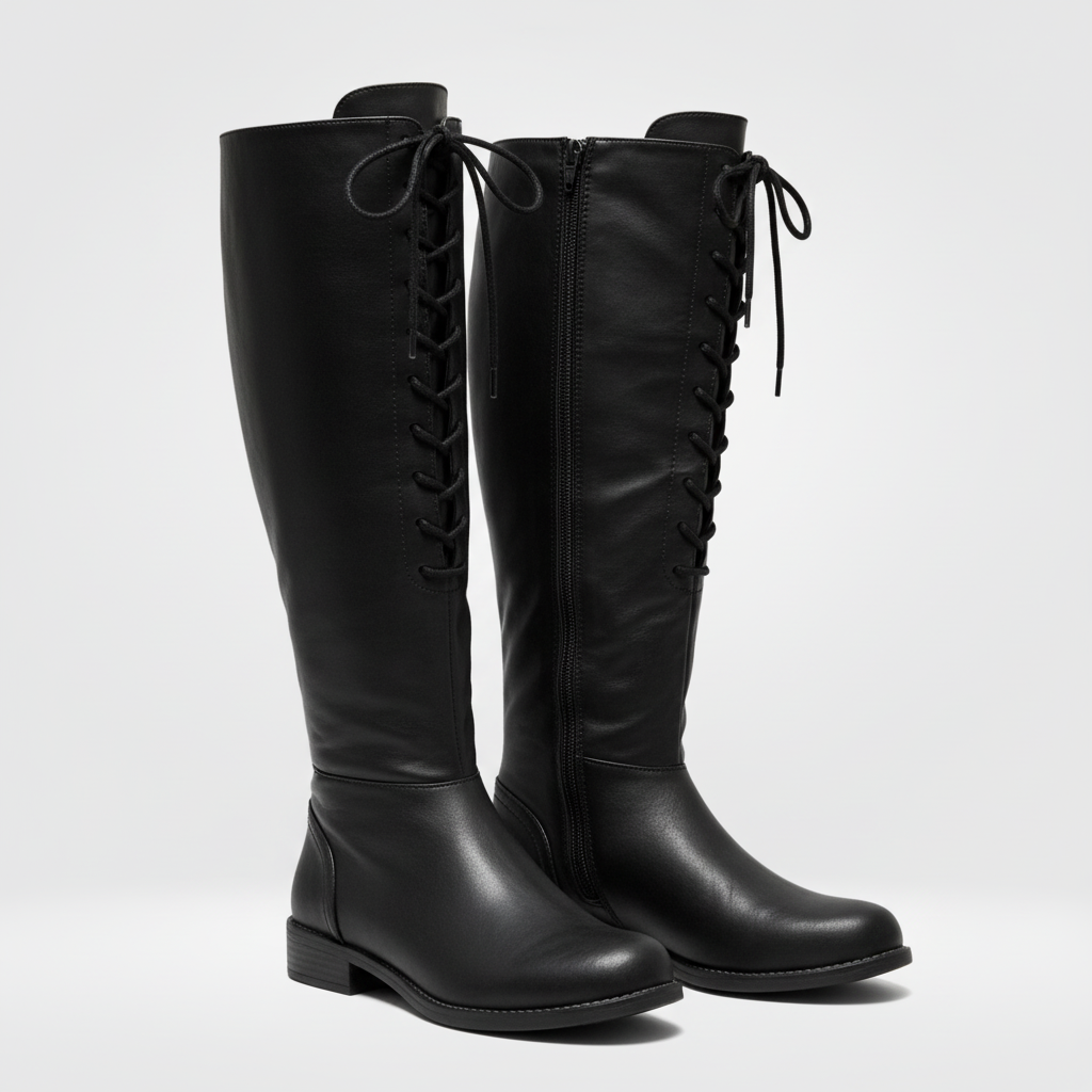 SUENTA Damen Bequeme Hohe Stiefel Leder Futter Rutschfeste Sohle