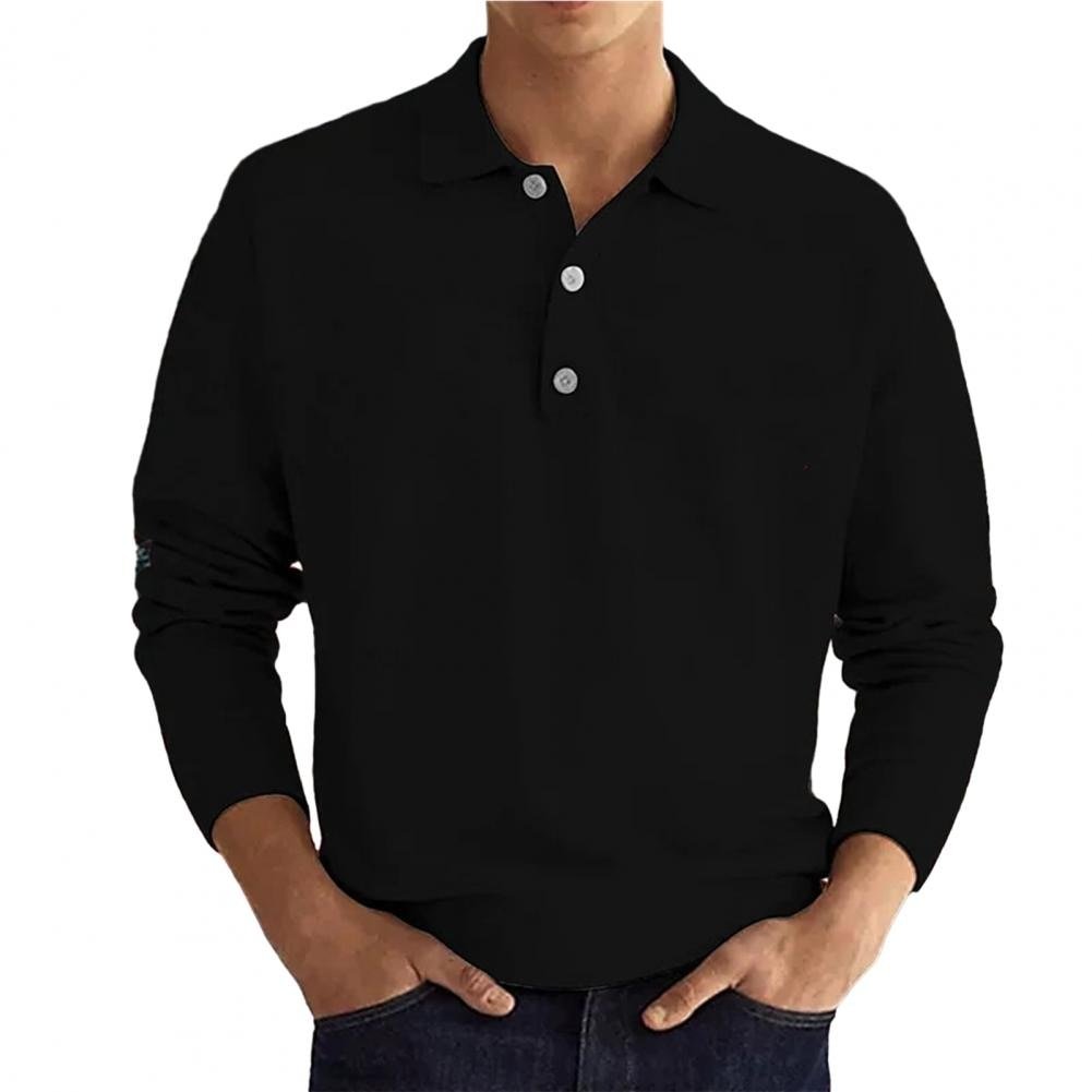 SUENTA Hommes | Herren Langarm-Poloshirt – Weiches Material & Klassische Eleganz Schwarz