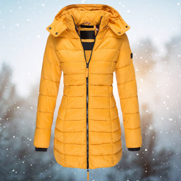 Chāme | Damen Lange Steppjacke mit Kapuze für den Winter