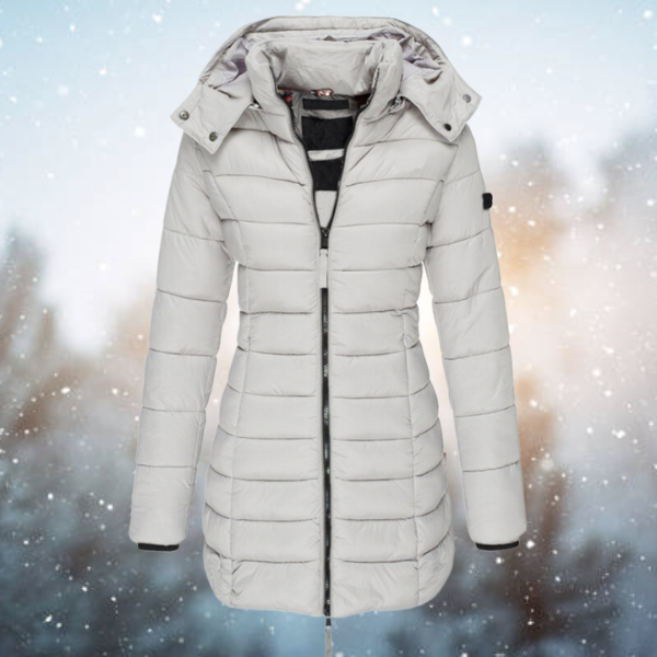 Chāme | Damen Lange Steppjacke mit Kapuze für den Winter