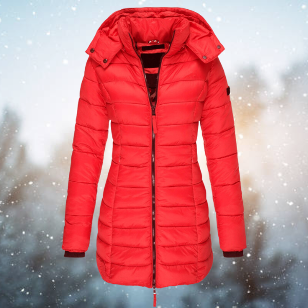 Chāme | Damen Lange Steppjacke mit Kapuze für den Winter