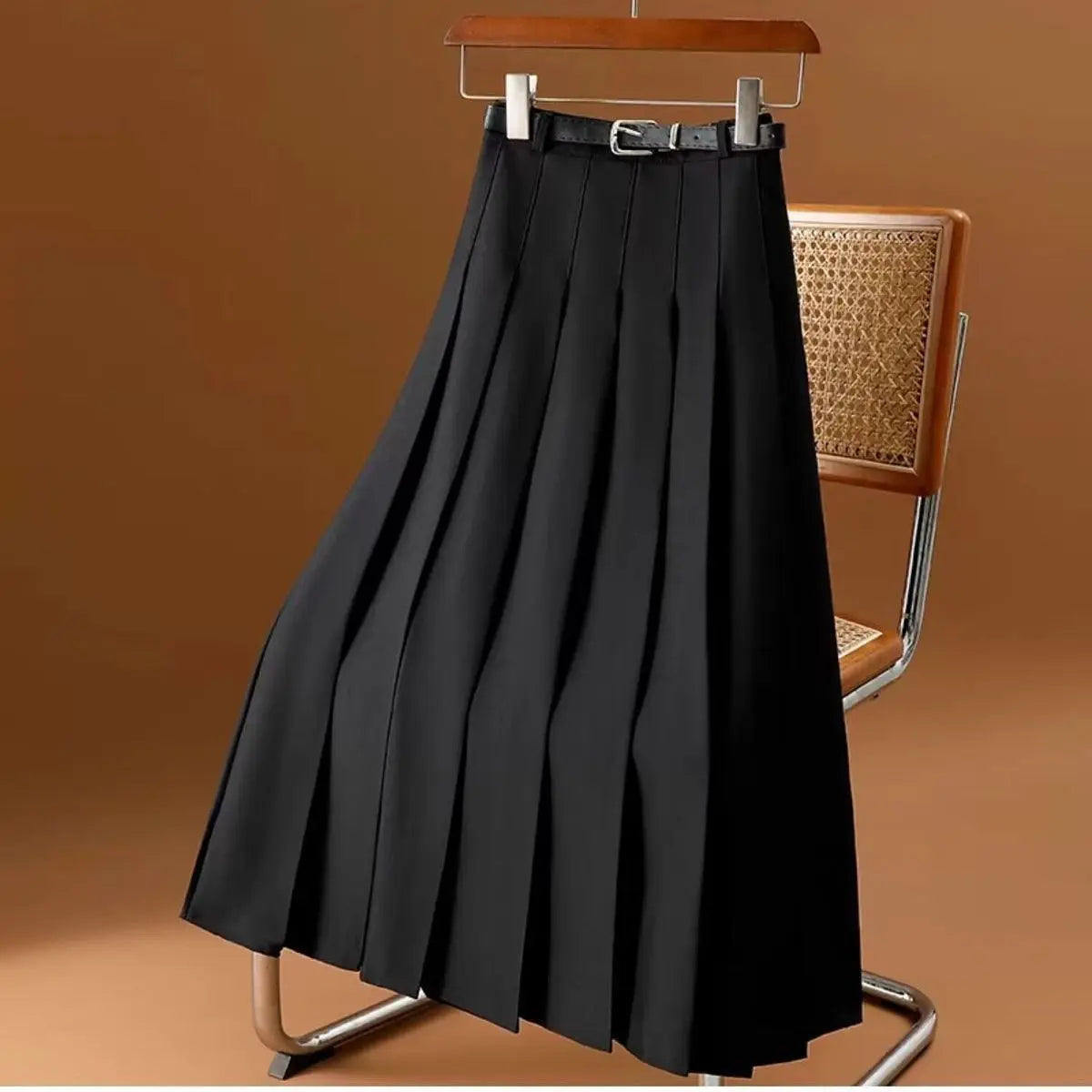 SUENTA Dolce | Damen Maxirock – Plissee-Design, Entspannte Passform & Vielseitig Schwarz