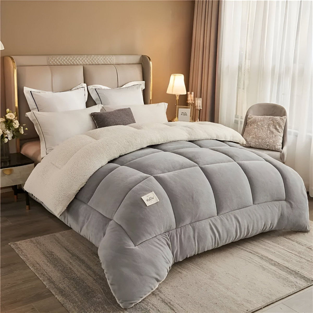 SUENTA Fleecomforter Flauschige Bettdecke aus hochwertigem Fleece und Mikrofaser