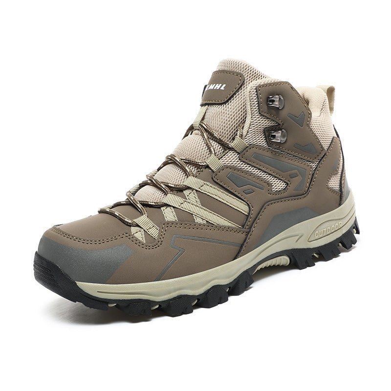 SUENTA Damen Wanderschuhe – Atmungsaktives Mesh & Leder Beige/Rosa Rutschfeste Sohle Braun