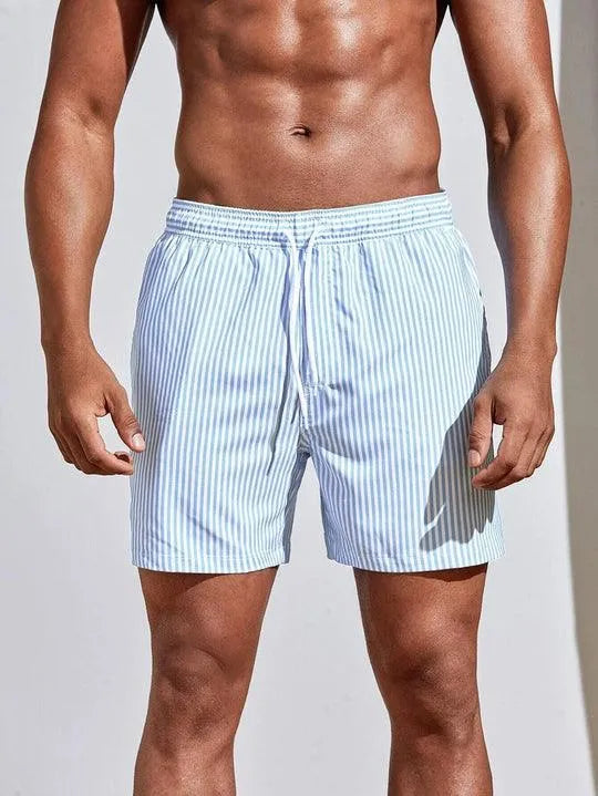 SUENTA Zahara | Streifen Badeshorts Badehose für Komfort und Stil Hellblau