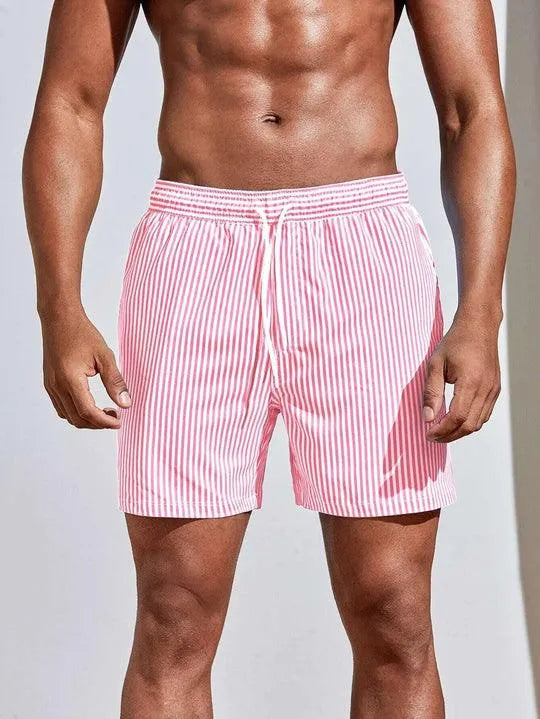 SUENTA Zahara | Streifen Badeshorts Badehose für Komfort und Stil Rosa