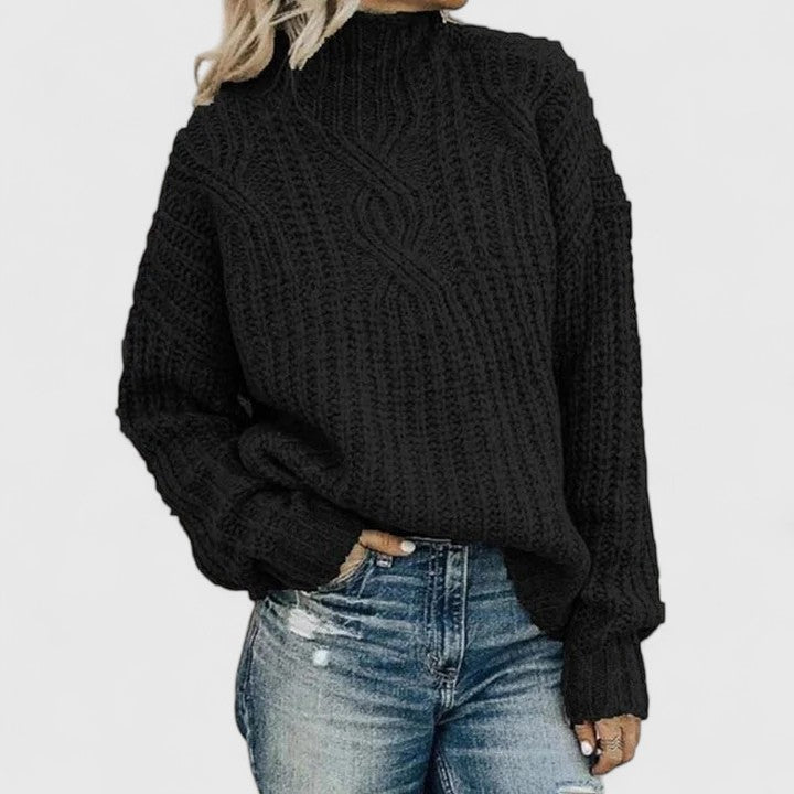 Umami | Damen Gerippter Winterpullover mit langen Ärmeln
