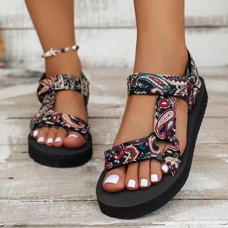 SUENTA Velvet | Damen Sommer-Sandalen – Bunte Farben & Leichter Komfort Safrankorb Stoff