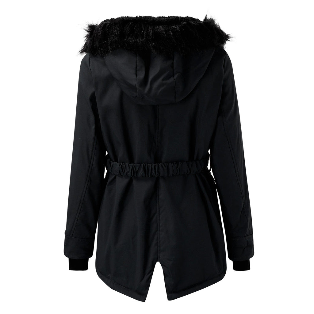 Amore | Damen Casual Warme Longline Kapuzen-Winterjacke