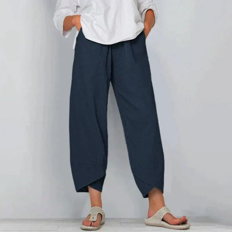 Damaris | Damen Weite Bein Lässige Cropped Hose