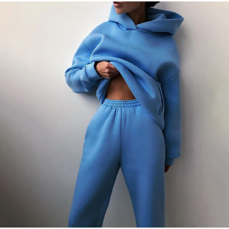 SUENTA Jogging-Set Synthetik-Mischgewebe Polyester Regular Fit Blau