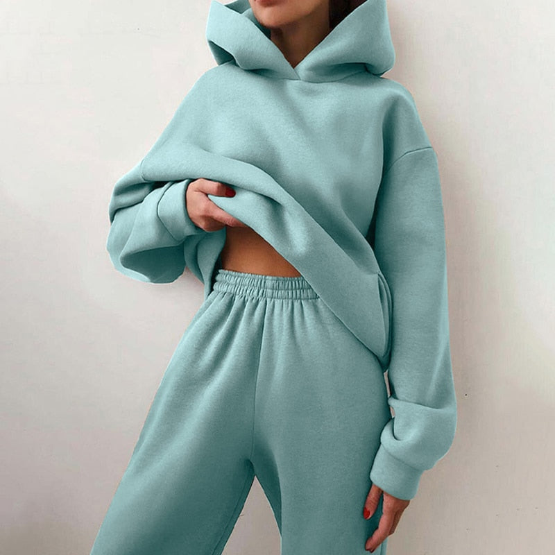 SUENTA Jogging-Set Synthetik-Mischgewebe Polyester Regular Fit Hellblau