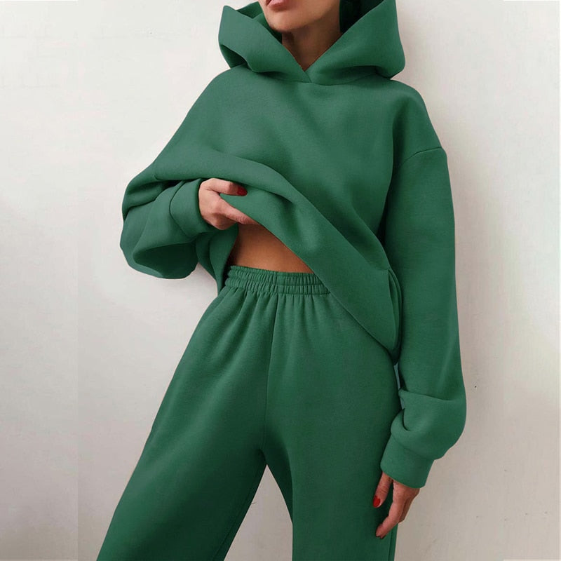 SUENTA Jogging-Set Synthetik-Mischgewebe Polyester Regular Fit Grün