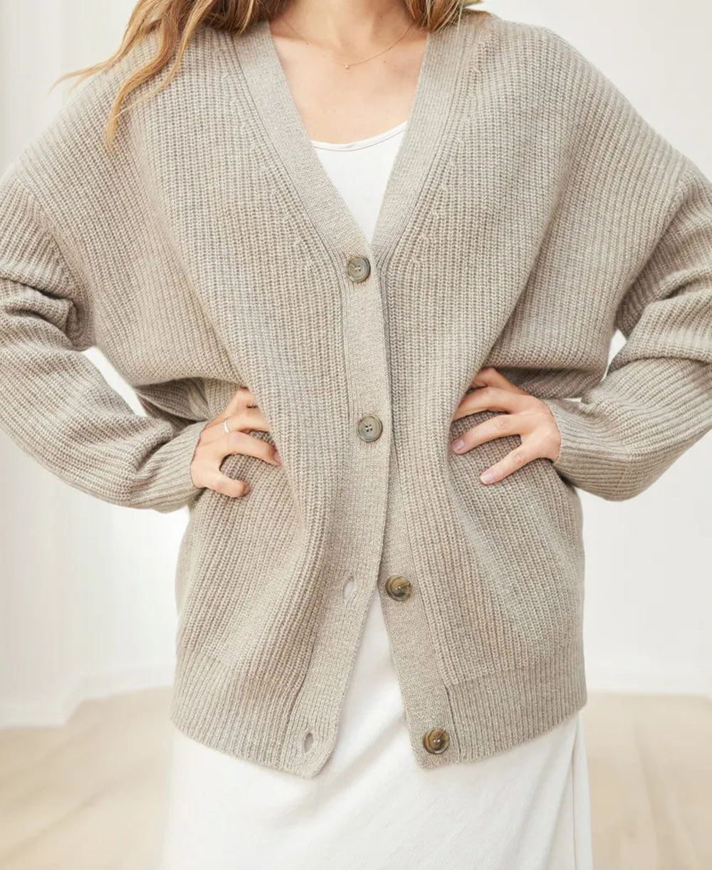 SUENTA Damaris | Damen Oversized Strickjacke mit Knöpfen