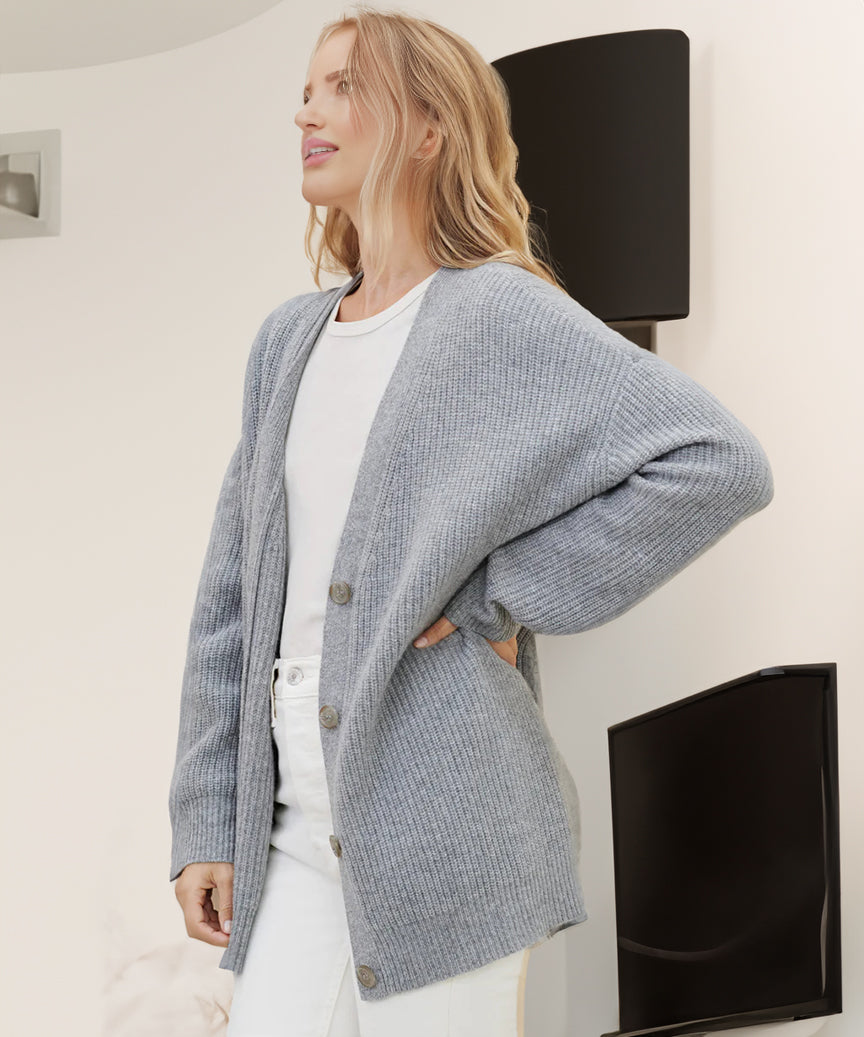 SUENTA Damaris | Damen Oversized Strickjacke mit Knöpfen