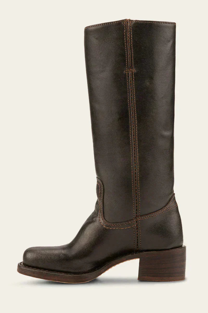 Luna | Wadenhohe Damenstiefel mit Blockabsatz und geschlossener Spitze