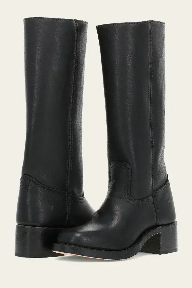 Luna | Wadenhohe Damenstiefel mit Blockabsatz und geschlossener Spitze