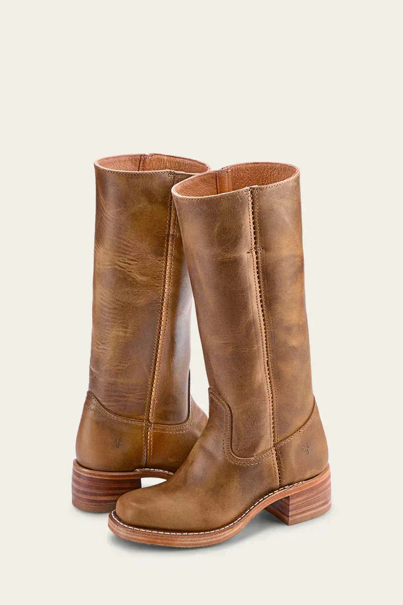 Luna | Wadenhohe Damenstiefel mit Blockabsatz und geschlossener Spitze