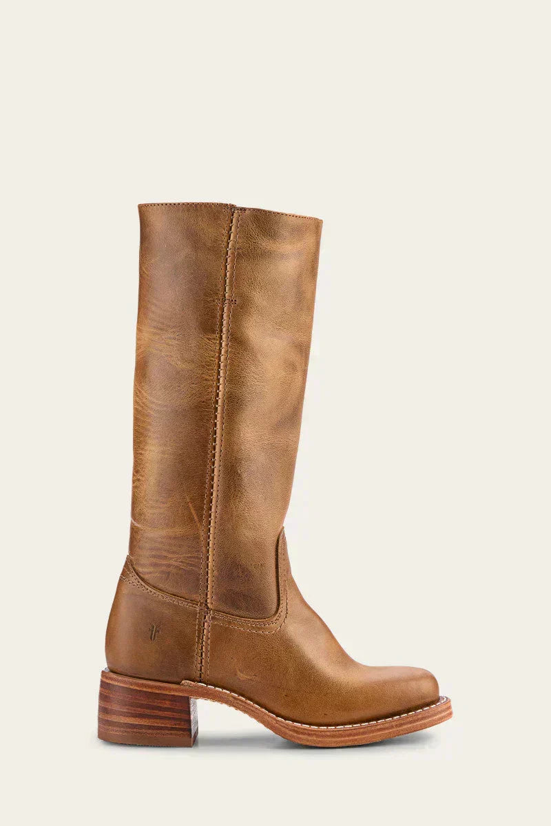 Luna | Wadenhohe Damenstiefel mit Blockabsatz und geschlossener Spitze