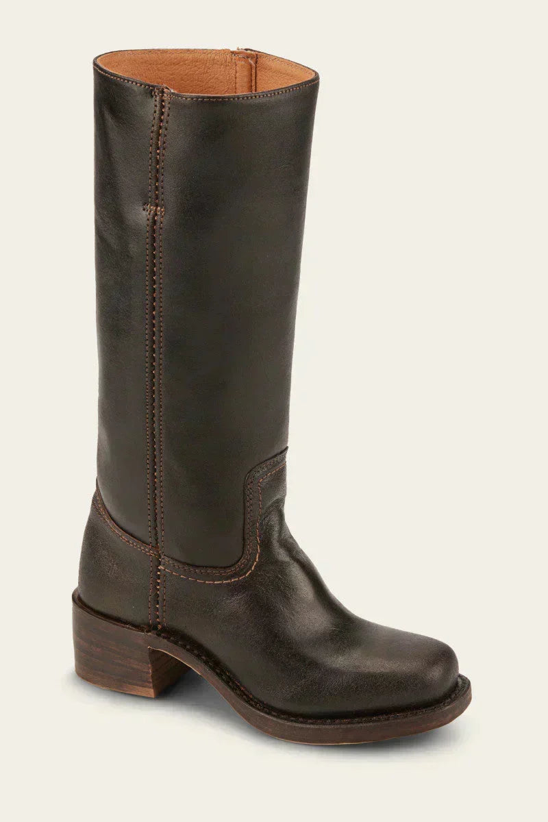 Luna | Wadenhohe Damenstiefel mit Blockabsatz und geschlossener Spitze