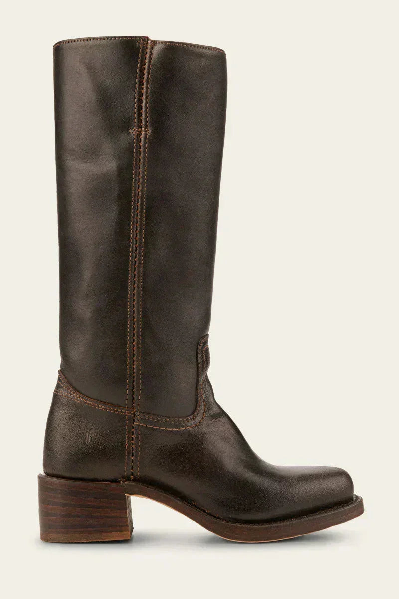 Luna | Wadenhohe Damenstiefel mit Blockabsatz und geschlossener Spitze
