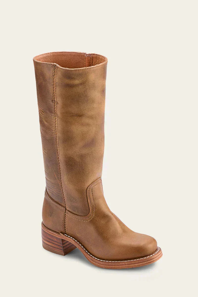 Luna | Wadenhohe Damenstiefel mit Blockabsatz und geschlossener Spitze