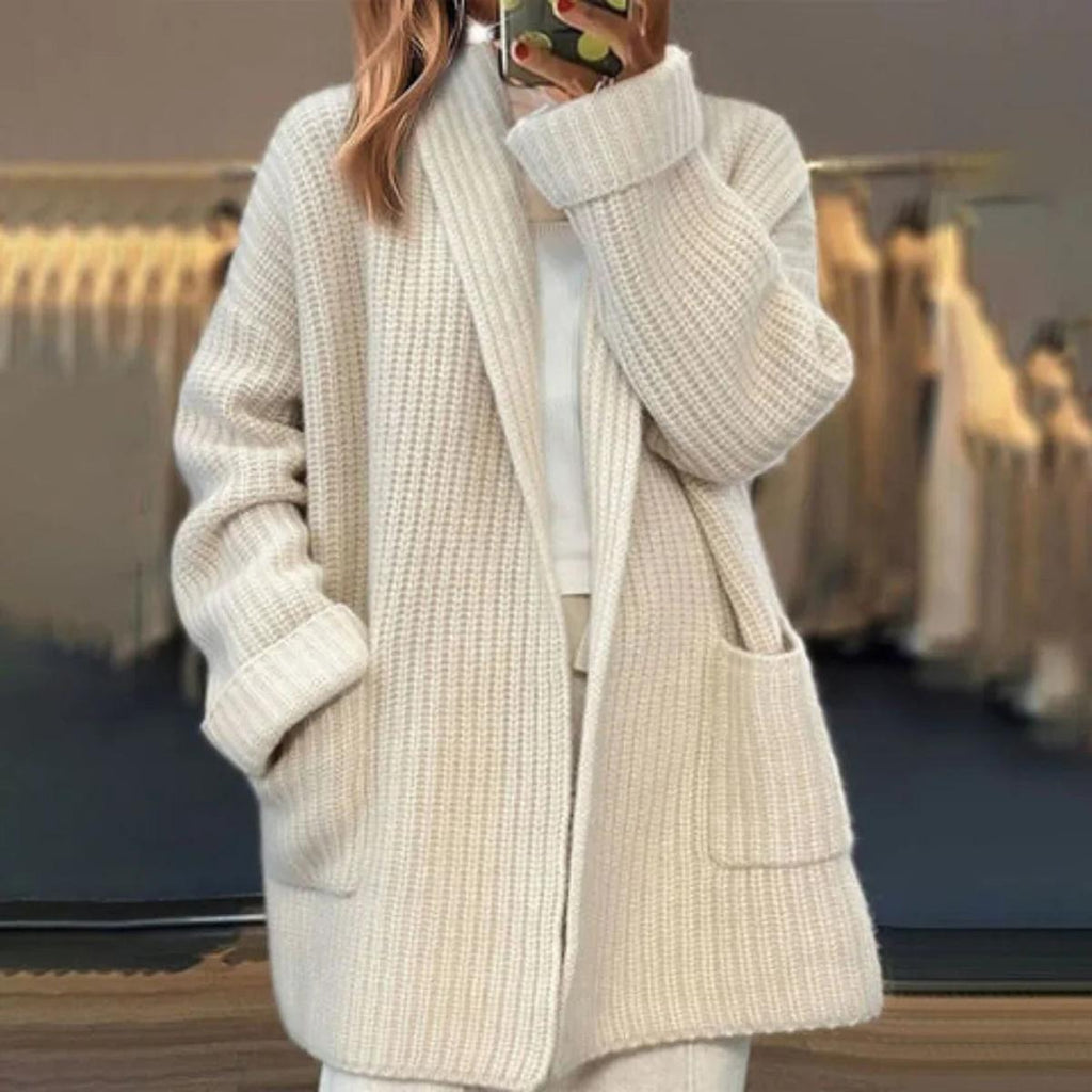 Ēden | Damen gemütliche Strickjacke mit offenem Vorderteil