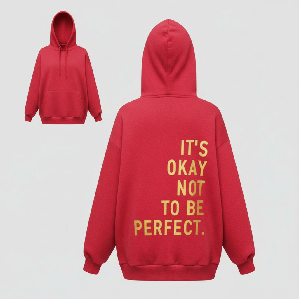 SUENTA Langärmeliger Hoodie Komfortabel Und Modern Schickes Und Originelles Design Rot