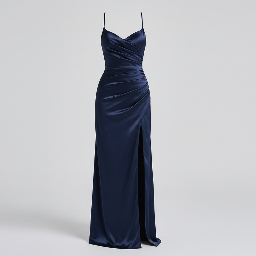SUENTA Damen Maxikleid Marineblau Fließende Silhouette Dieses Vielseitige Kleid