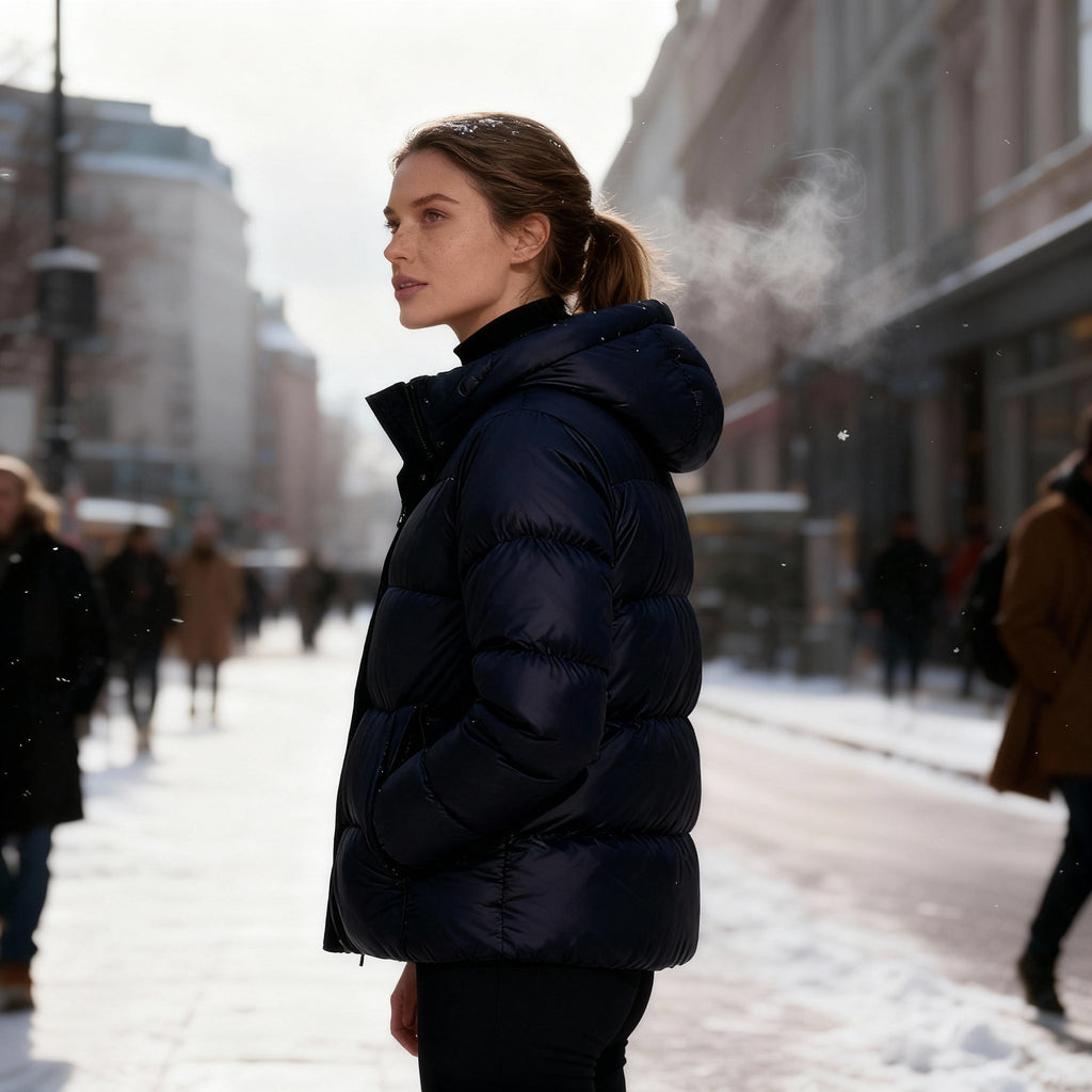 SUENTA Damen Leichte Thermo-Wärme Outdoor Steppstil Damenjacke Kapuzenjacke