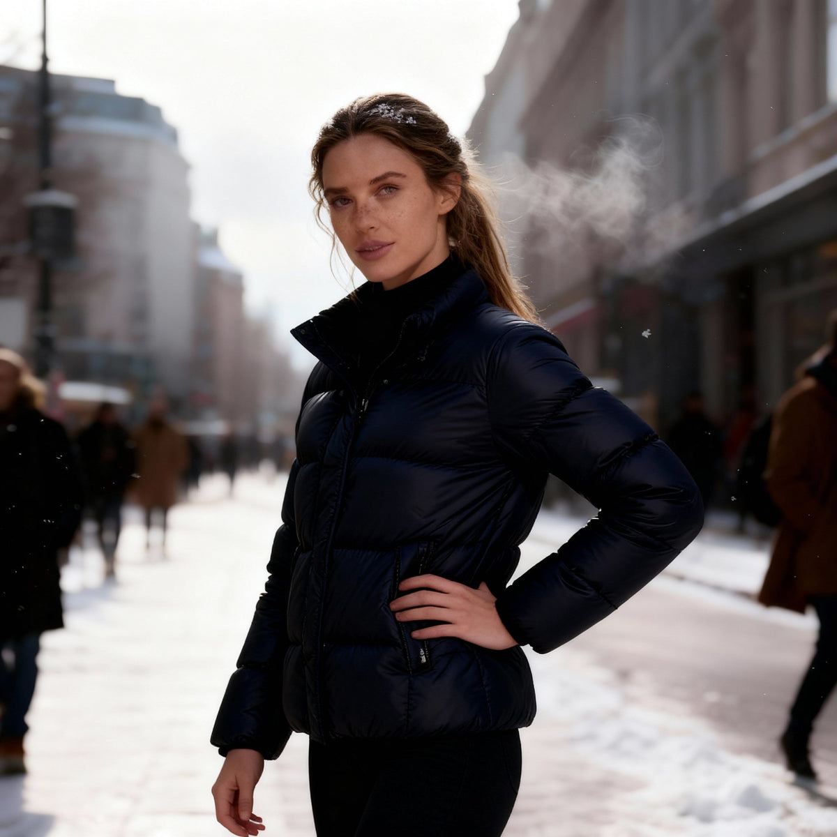 SUENTA Damen Leichte Thermo-Wärme Outdoor Steppstil Damenjacke Kapuzenjacke