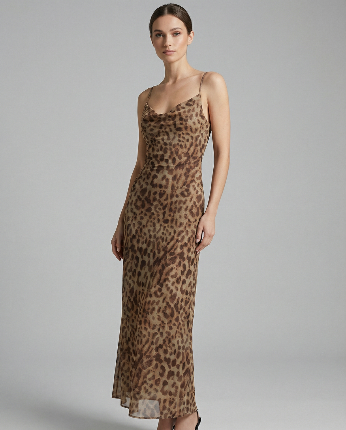 SUENTA Leopardenmuster-Swingkleid – Verspieltes Rüschen-Sommerparty-Outfit