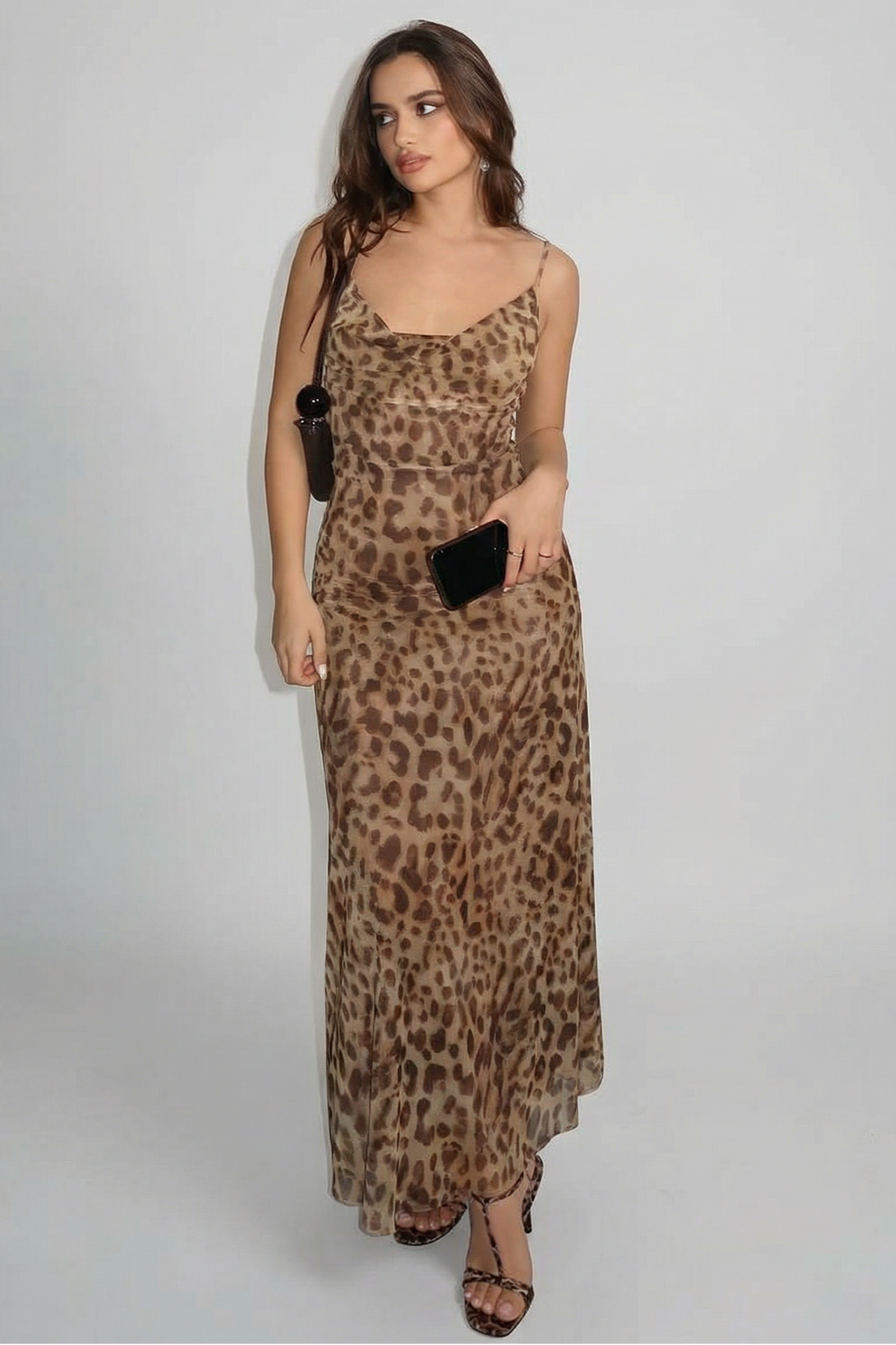 SUENTA Leopardenmuster-Swingkleid – Verspieltes Rüschen-Sommerparty-Outfit