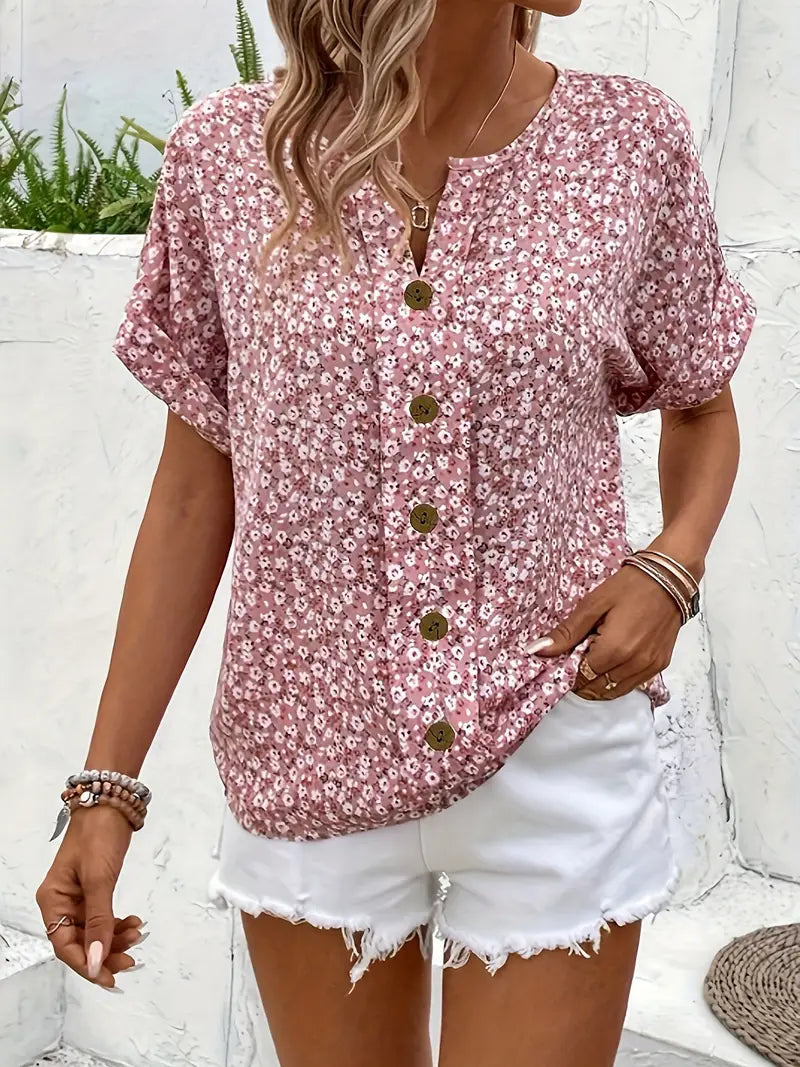 SUENTA Pamelo | Damen Sommeroberteil – Zarte Knopfdetails, Leicht & Luftig