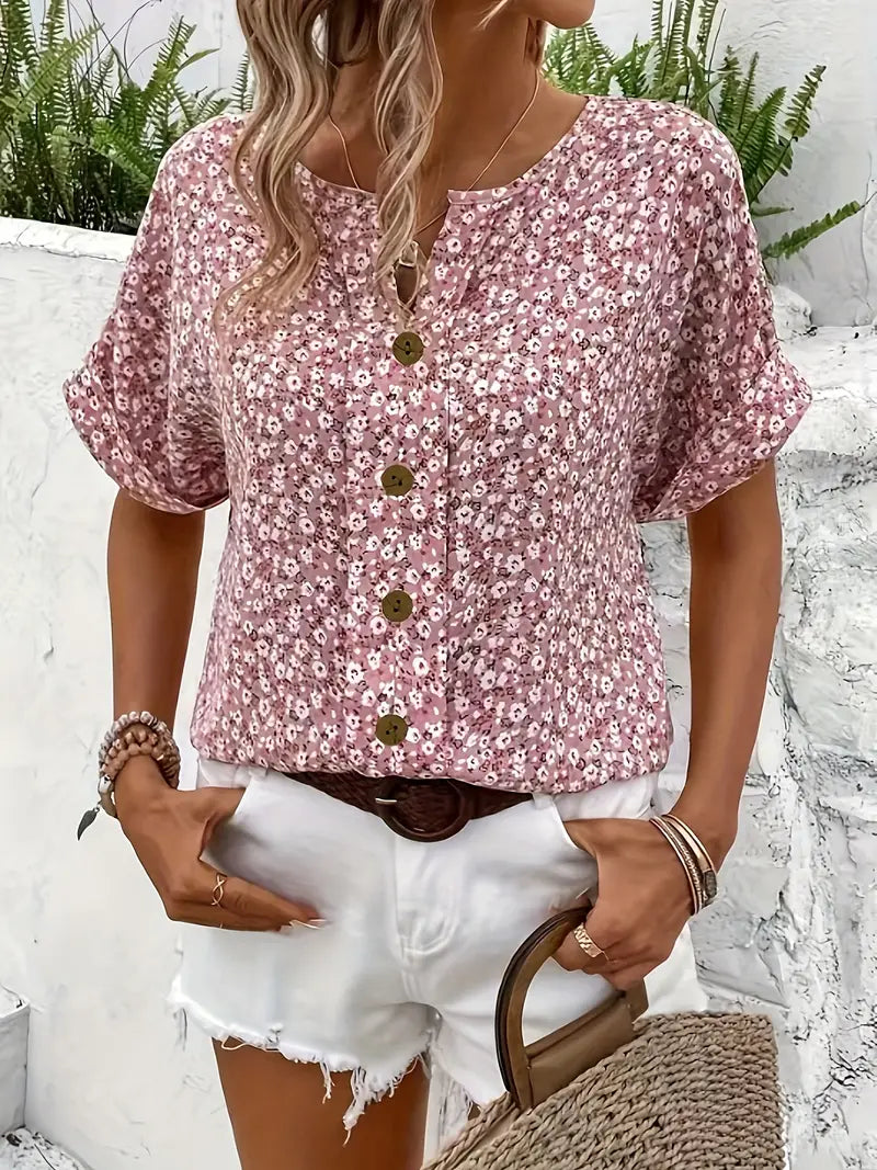 SUENTA Pamelo | Damen Sommeroberteil – Zarte Knopfdetails, Leicht & Luftig