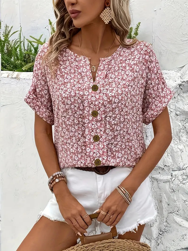 SUENTA Pamelo | Damen Sommeroberteil – Zarte Knopfdetails, Leicht & Luftig