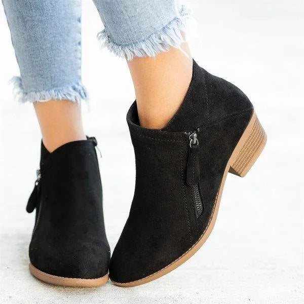 SUENTA Damen-Lederstiefel Stützende Einlegesohlen Mit Fußgewölbeunterstützung