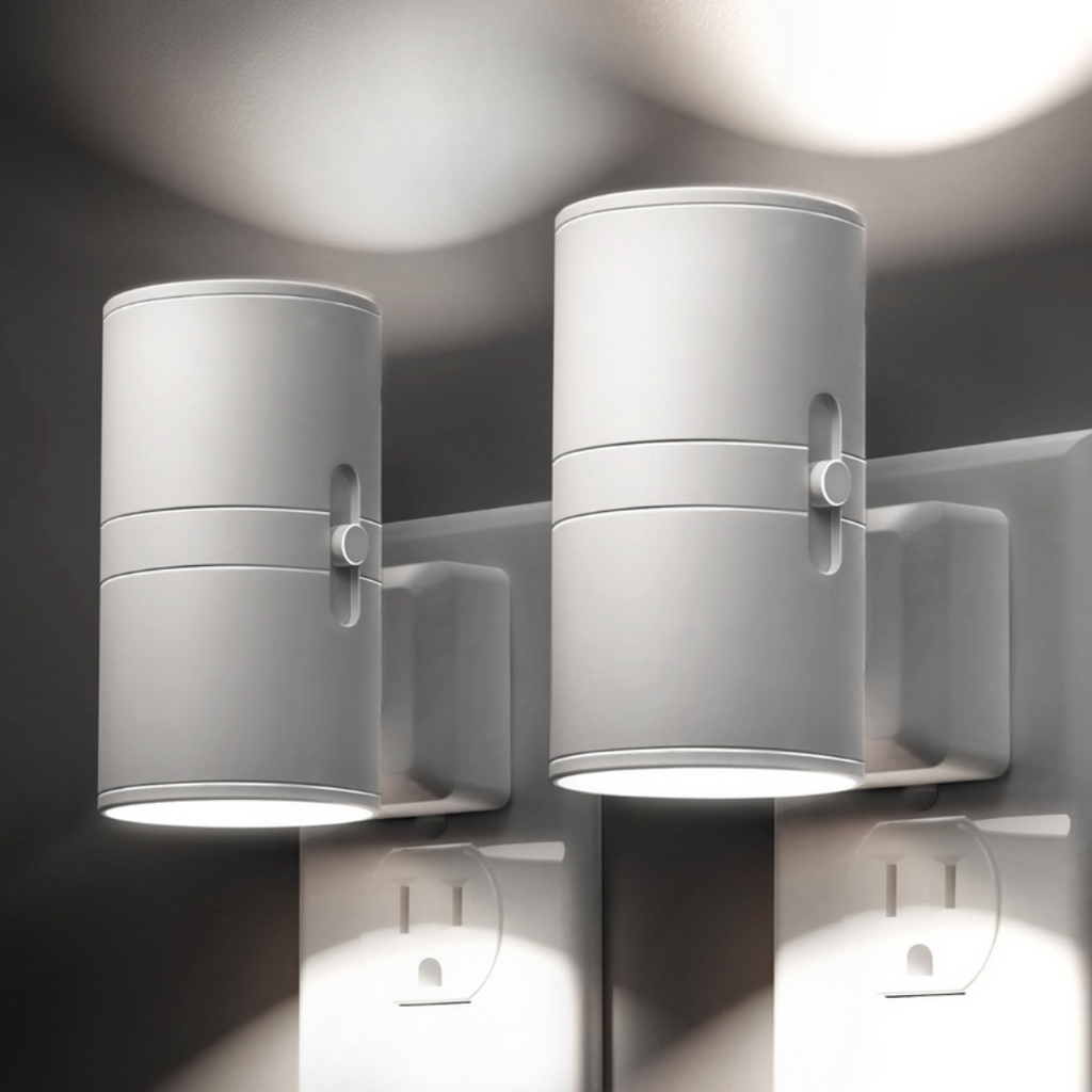 SUENTA Smarte LED-Nachtlampe mit Tag-Nacht-Sensor und stufenloser Dimmung – Plug & Play-Lösung fürs Zuhause Weiß